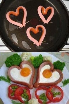 Bữa sáng với xúc xích và trứng - Quà valentine tự làm sáng tạo vô cùng :)