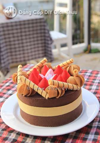Bánh vải nỉ socola sinh nhật handmade